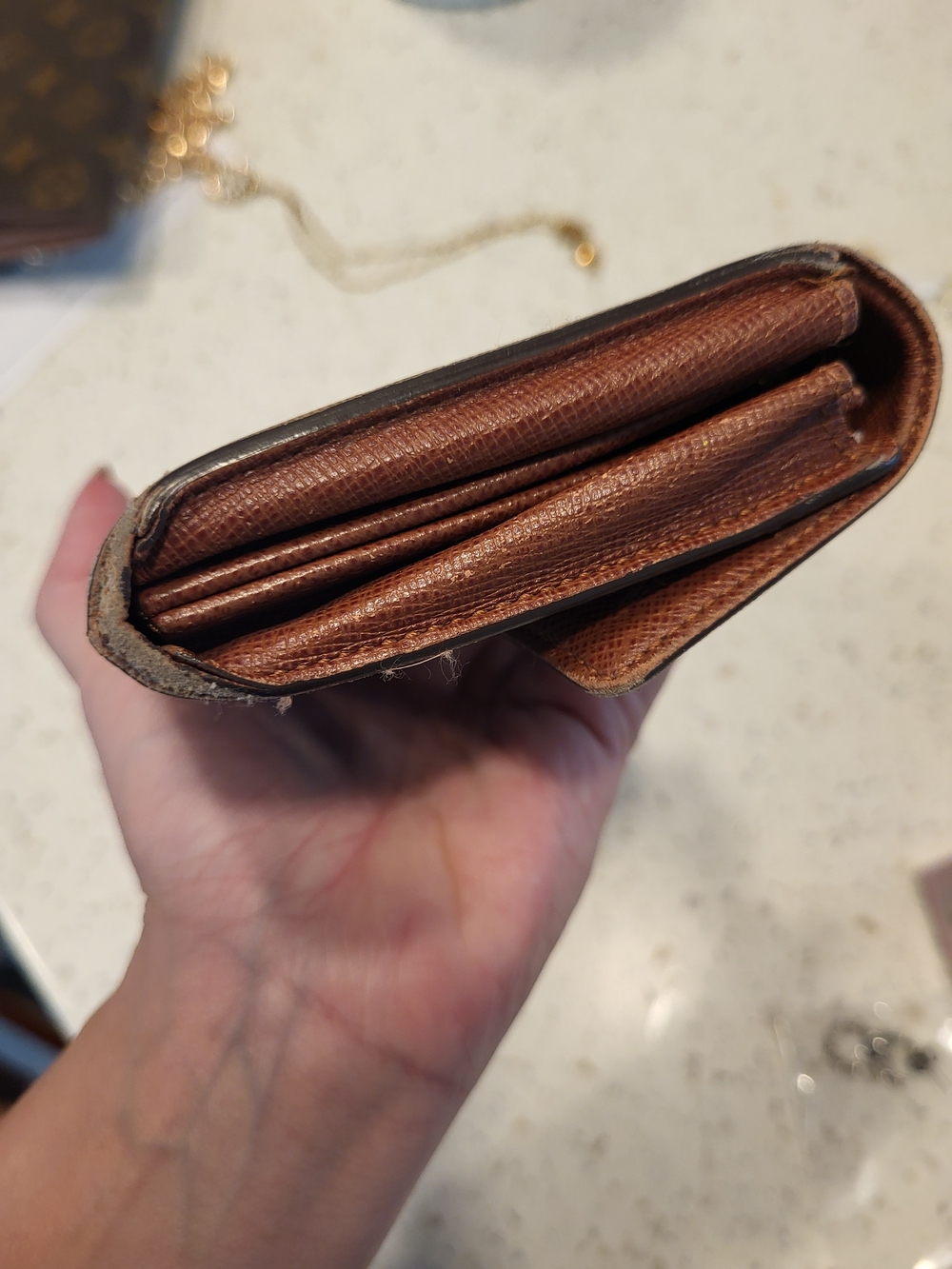 Louis Vuitton Brown Monogram Canvas Wallet with Tan Interior - Picture 4 of 14
